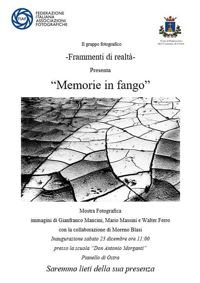 MOSTRA FOTOGRAFICA "MEMORIE IN FANGO" DAL 27 DICEMBRE AL 4 FEBBRAIO