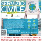 SERVIZIO CIVILE UNIVERSALE - SCADENZA PRESENTAZIONE DOMANDE 26 GENNAIO 2022 ORE 14,00