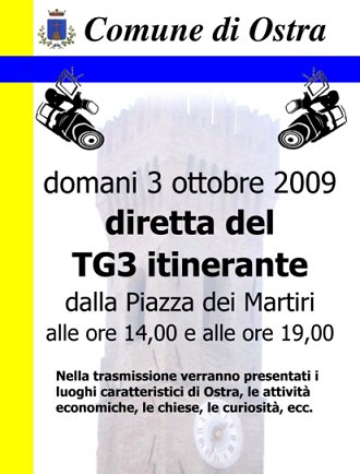 Locandina TG3 itinerante ad Ostra - 2009